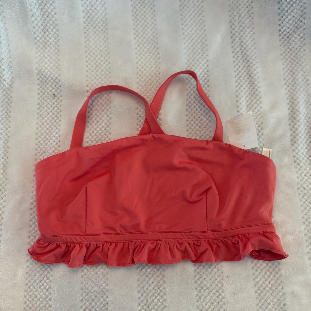 nwt free people movement ruffle sports bra size Large